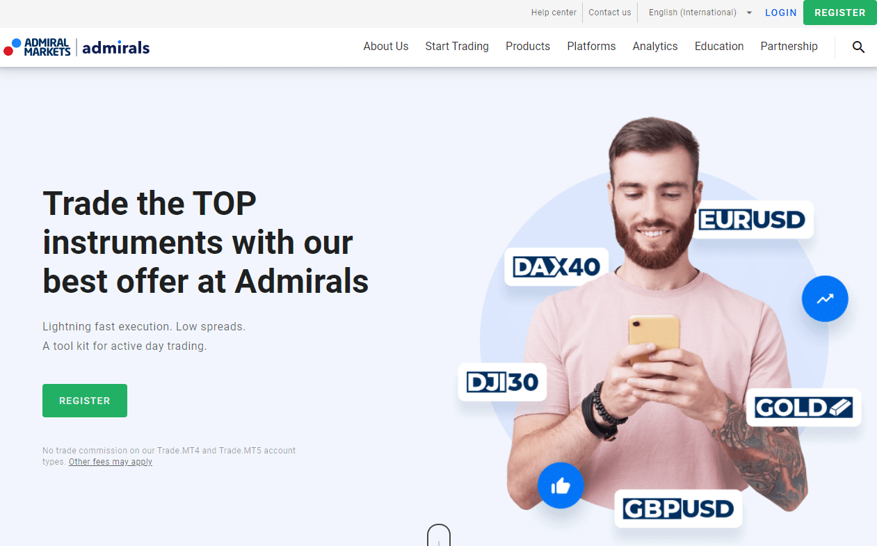 Admiral Markets Landing Page Admiral Markets Landing Page